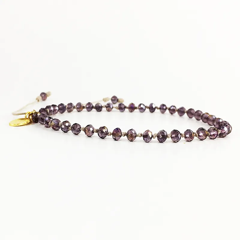 Purple Crystal Anklet