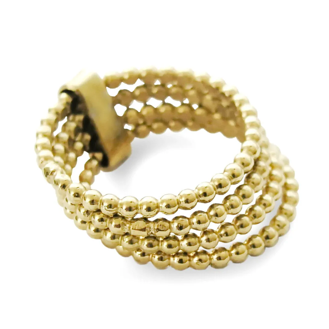 RG0911B-S Dotted gold eternity rings set