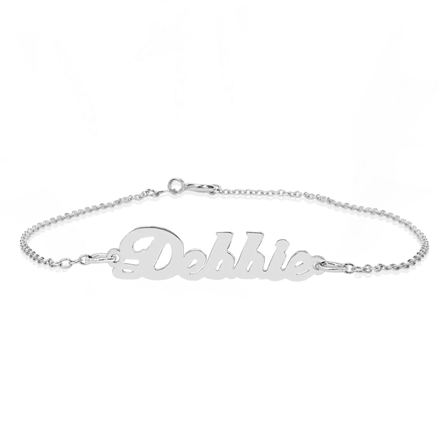 Script High Polish Name Ankle Bracelet