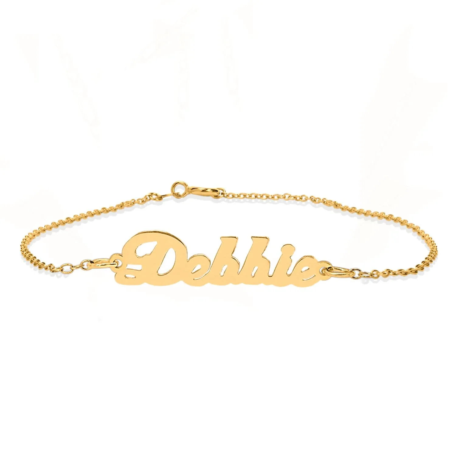Script High Polish Name Ankle Bracelet