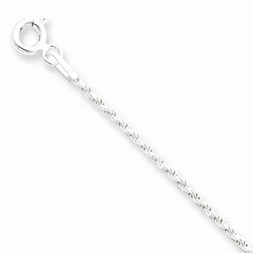 Sterling Silver Diamond-Cut Rope Chain Anklet