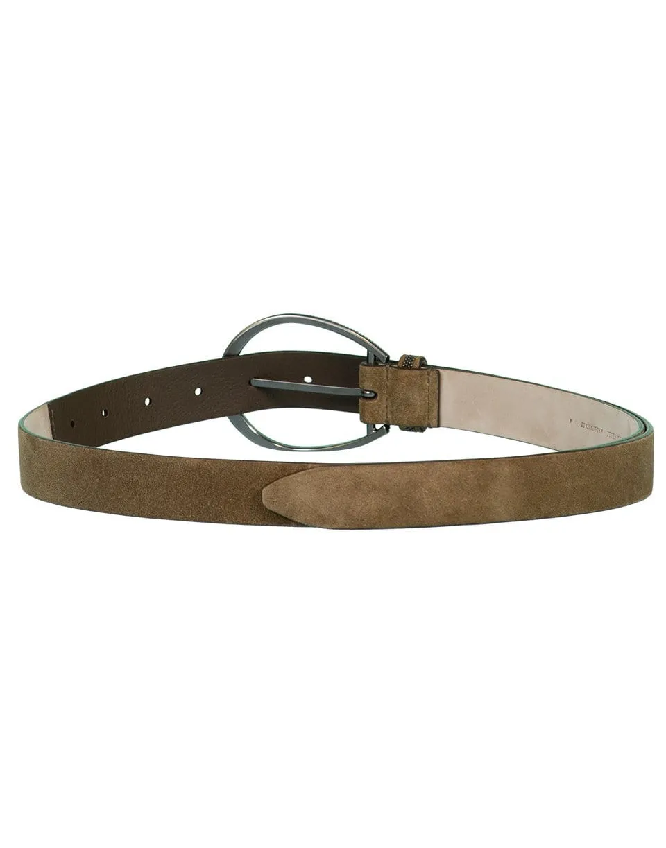 Suede Round Buckle Belt