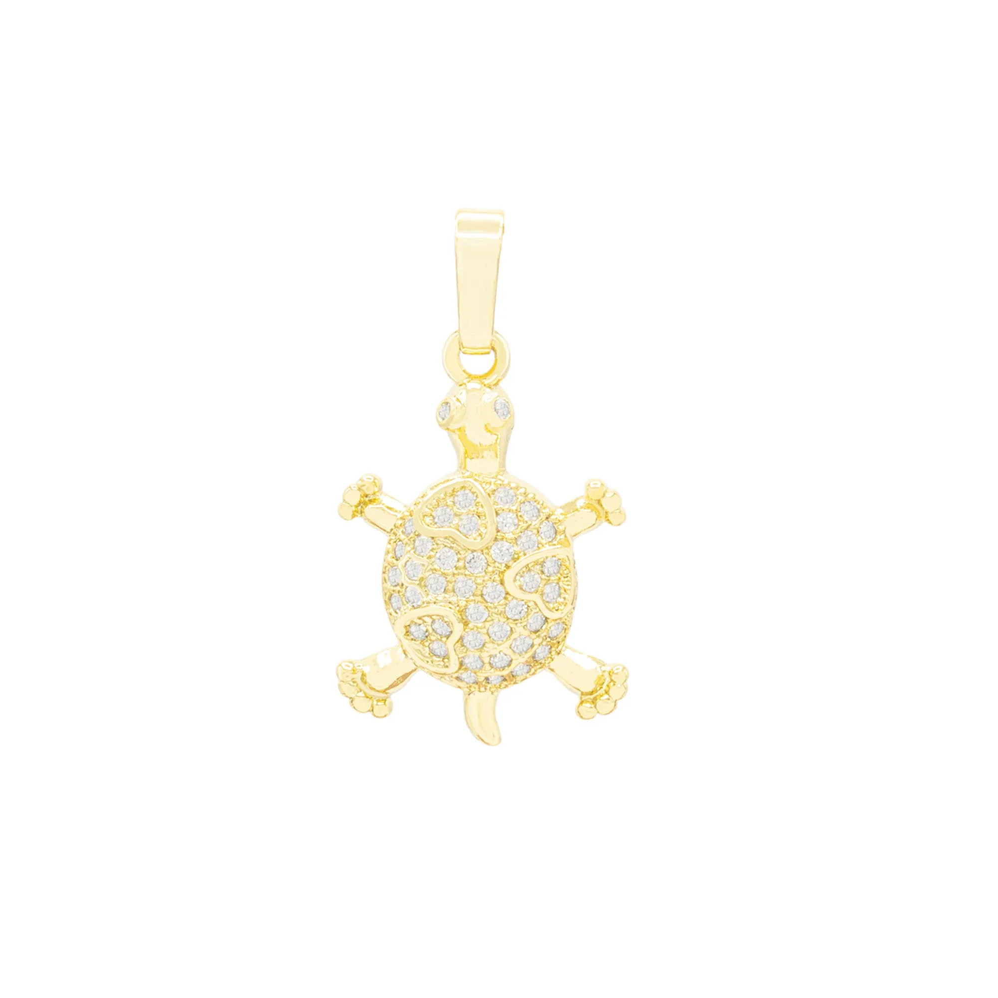 Turtle Pendant 14K Gold Filled Cubic Zirconia Anklet 10" Set 2.5 mm Women Jewelry