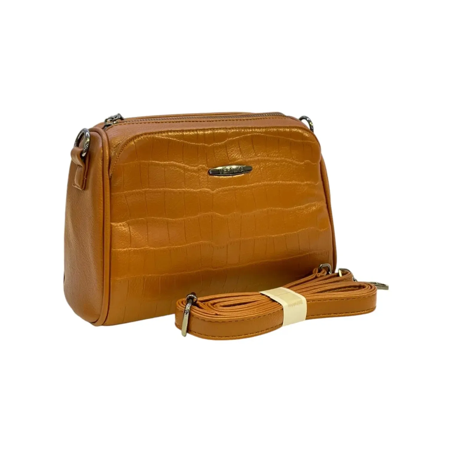 Verinka Croc-Embossed Leather Bag